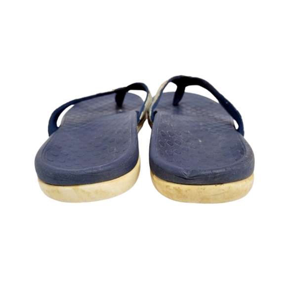 Vionic Tide ll Zebra Sequined Blue Flip Flop Thong Sandals - Picture 8 of 13